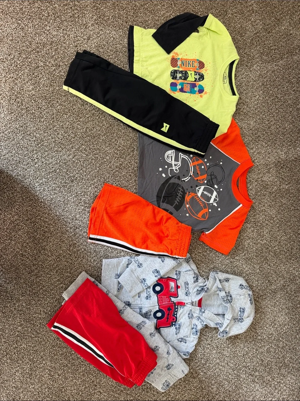 Nike, Peanut & Ollie, and Carter Outfit Sets